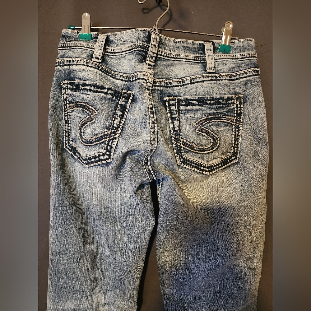 Silver Jeans, Women's size 30W x33L Silver Suki Baby Boot Denim Blue Jeans - Picture 3 of 5